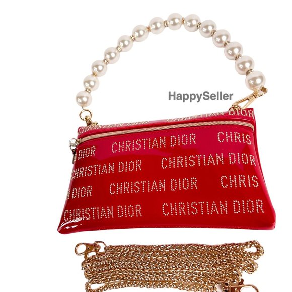 Dior Crossbody Purse Small Bag Beauty Cosmetic Case to Crossbody Faux Patent - Picture 3 of 13